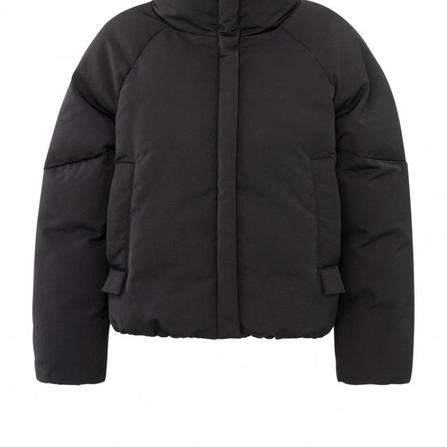 Doudoune courte oversize, col montant et poches