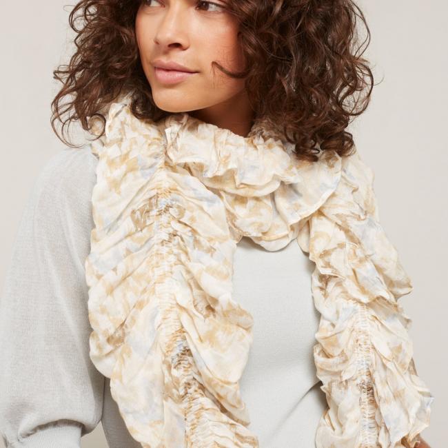 Pull col rond, demi-manches bouffantes