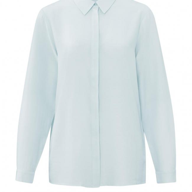 Chemise fluide avec col, manches longues et boutons discrets