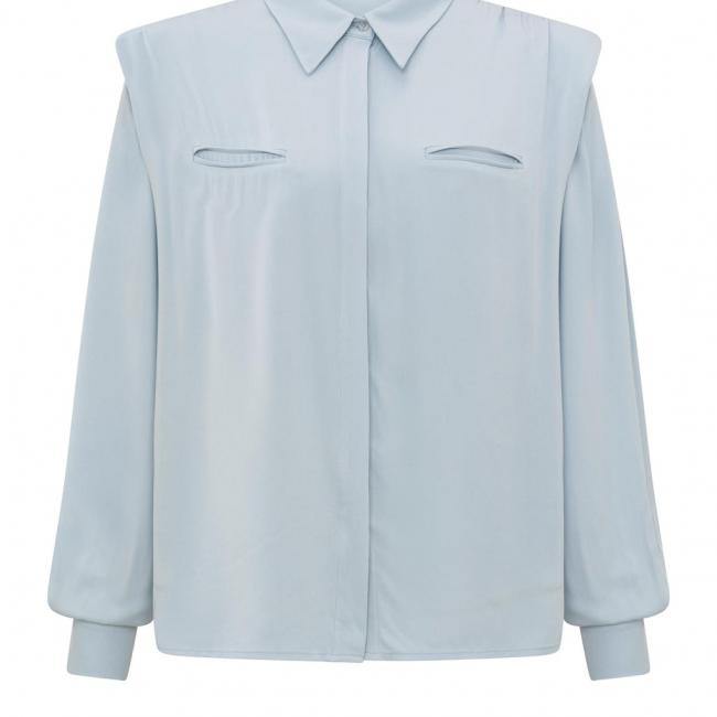 Chemise manches longues à épaulettes et fermeture à boutons