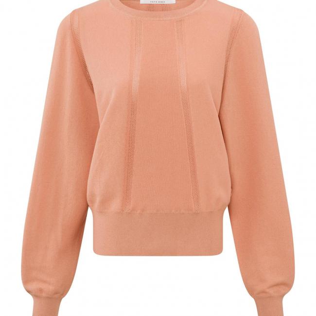 Sweat col rond, manches longues et détails maille filet