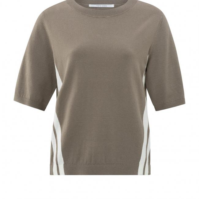 Pull à manches courtes avec rayure