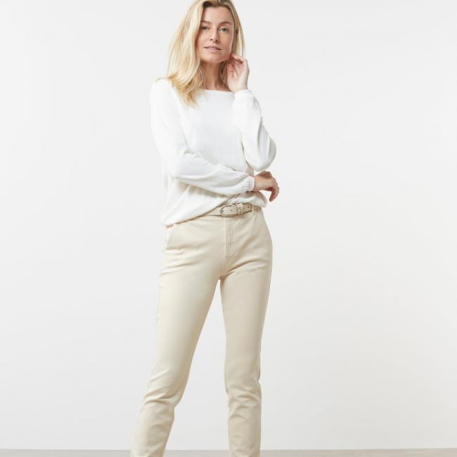 Pull col bateau, manches longues, coutures épaules tombantes