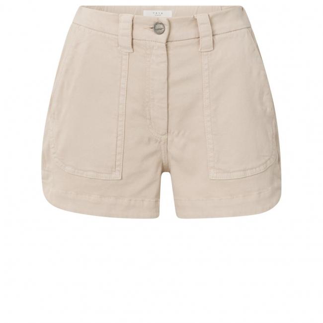 Short cargo tissé taille haute, braguette et poches