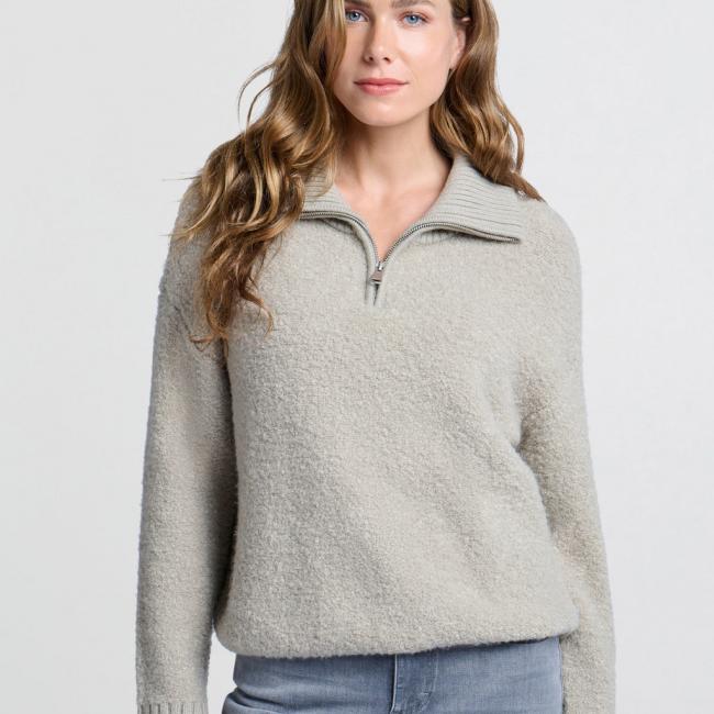 Pull oversize, col classique zippé