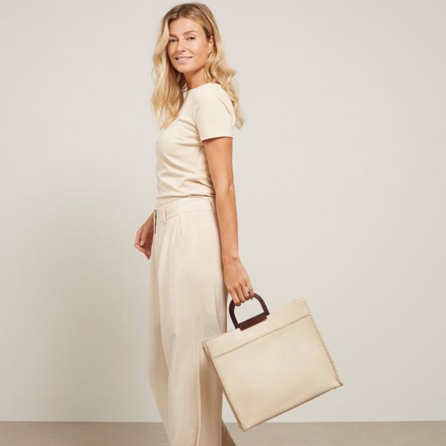 Pantalon large, taille haute avec poches et fermeture éclair