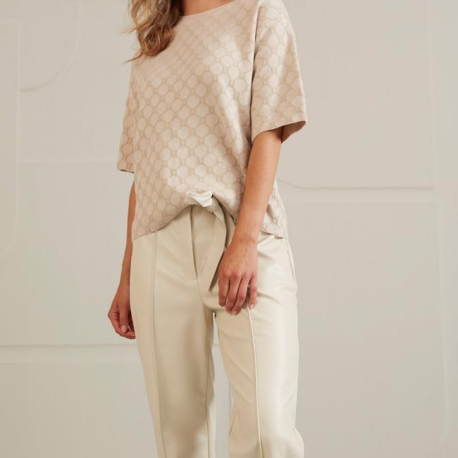 Pull en maille chenille, col rond et demi manches