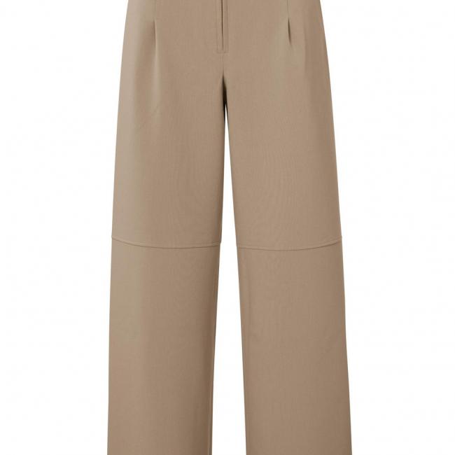 Pantalon large taille haute avec poches et fermeture éclair