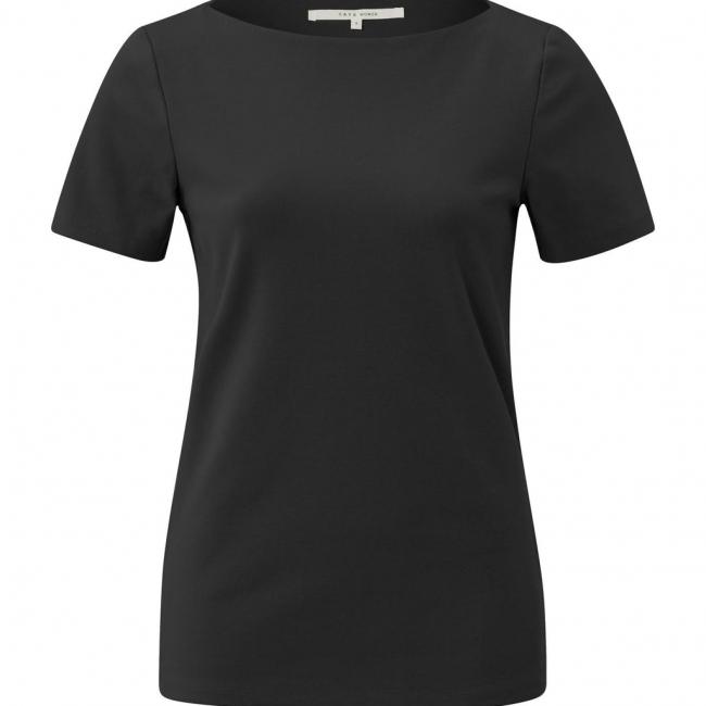 T-shirt col bateau, manches courtes, coupe droite - Pirate Black