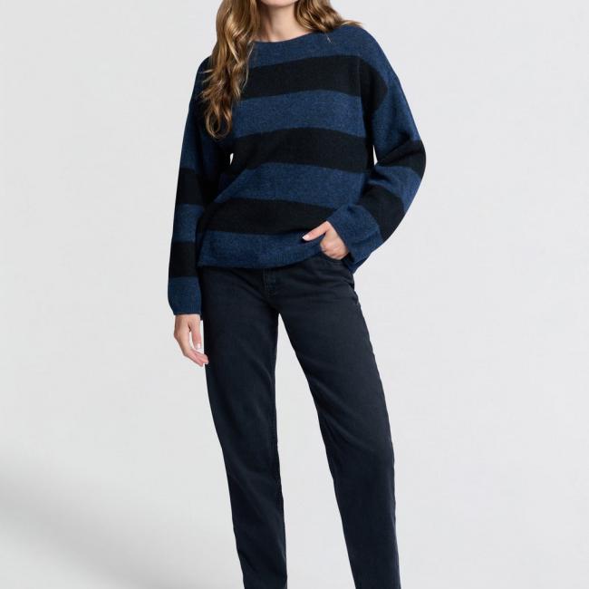 Jean taille haute avec poches et taille élastiquée