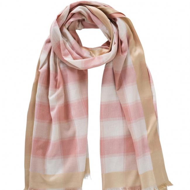 Écharpe jacquard avec carreaux colorés