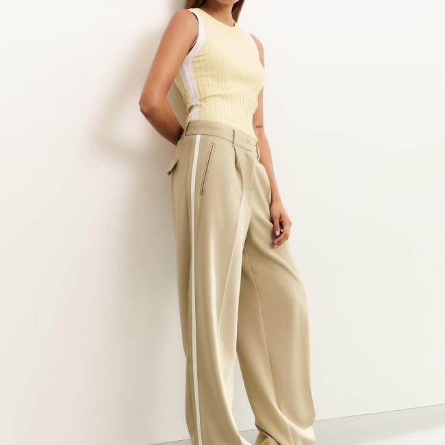 Pantalon large à rayure