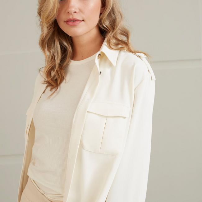 Chemise cargo avec col, manches longues, boutons et poches
