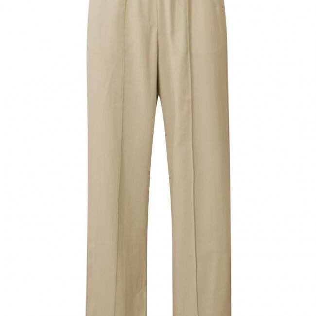 Pantalon large nervuré avec poches et une fente