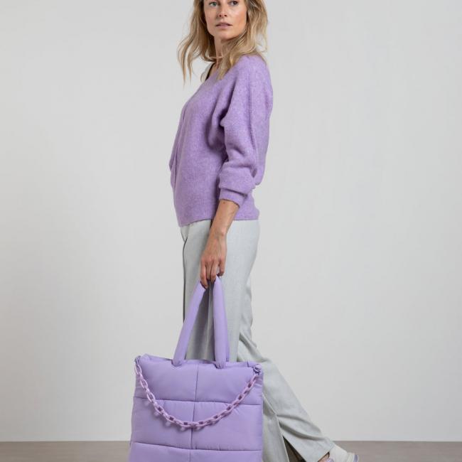 Pull col bateau manches longues, couture apparente