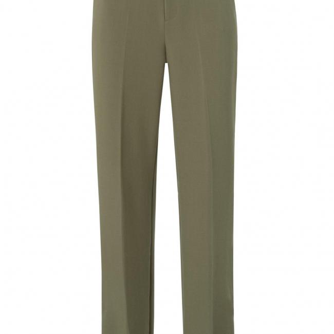 Pantalon large, taille élastiquée et fente