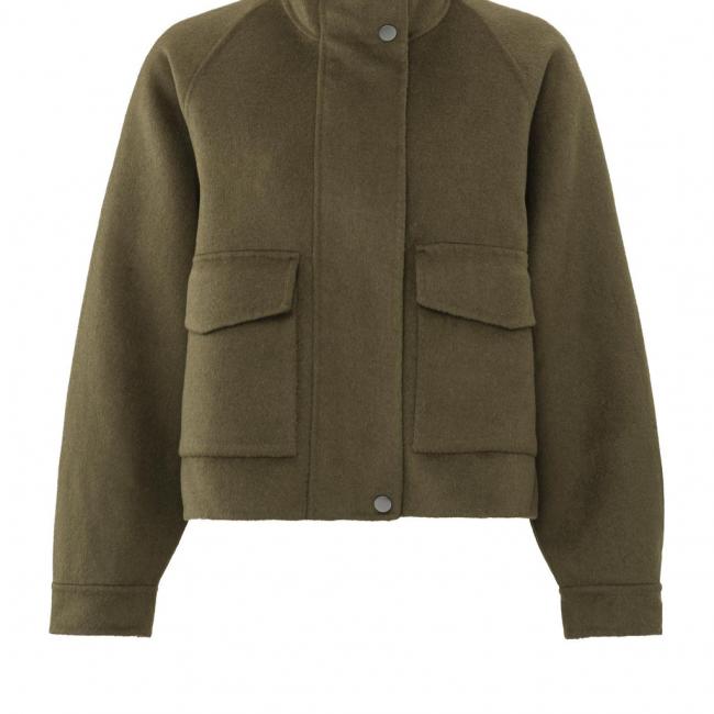 Veste douce manches longues, à poches, en laine mélangée