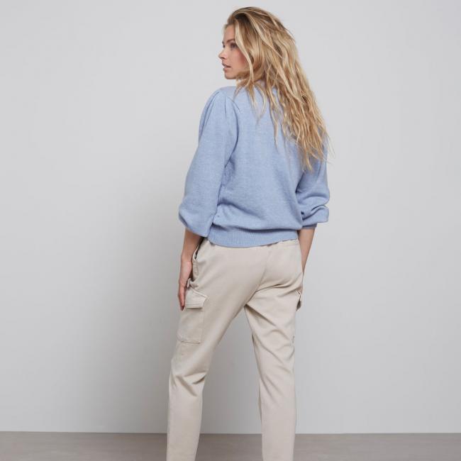 Cardigan bomber manches longues à boutons, détails côtelés