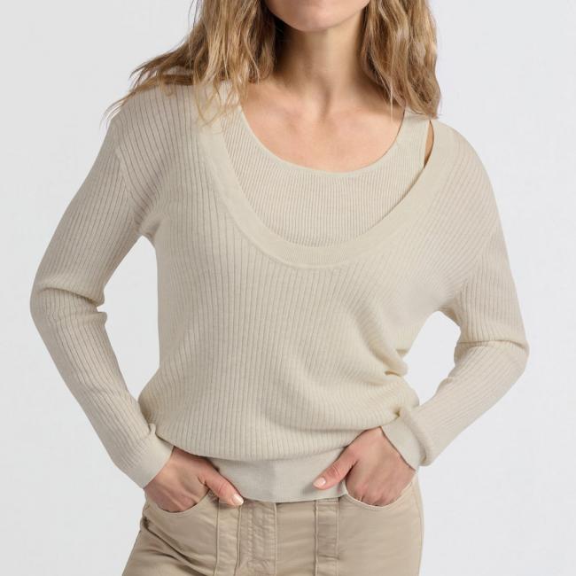 Pull côtelé avec débardeur et coupe ample