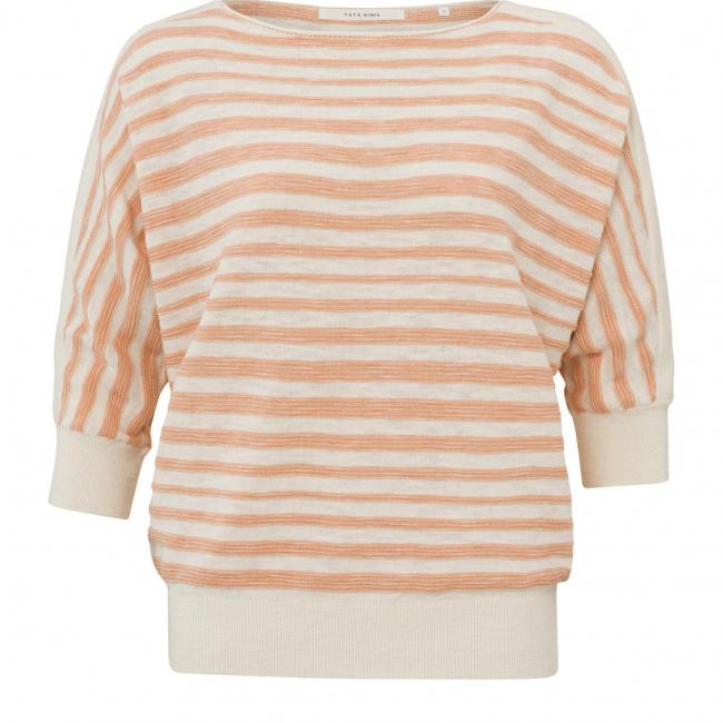 Pull chauve-souris col bateau, demi-manches longues, rayures