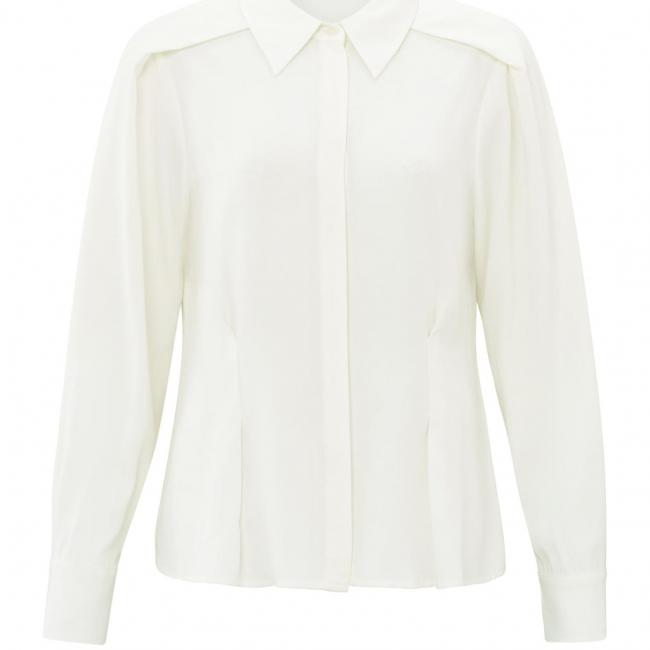 Chemise cintrée manches longues et épaules dessinées