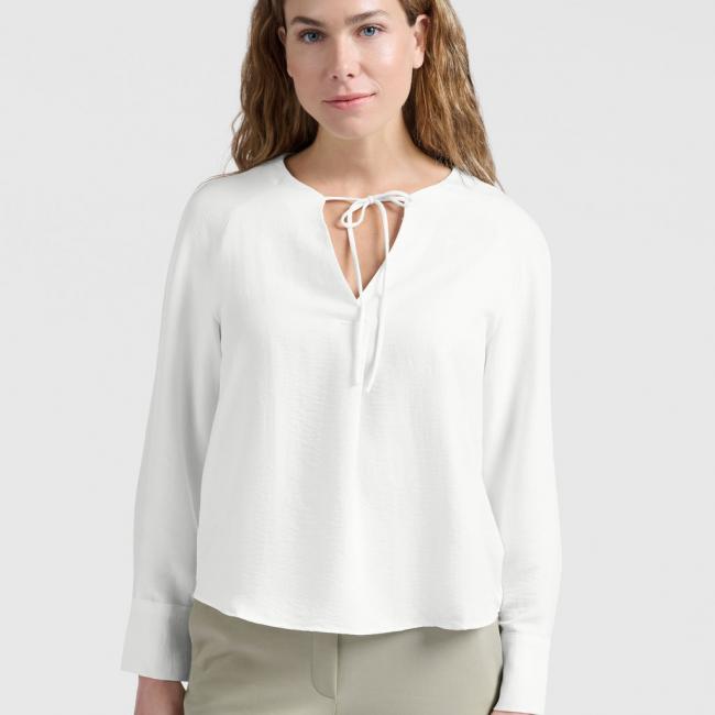 Blouse col V avec liens à nouer