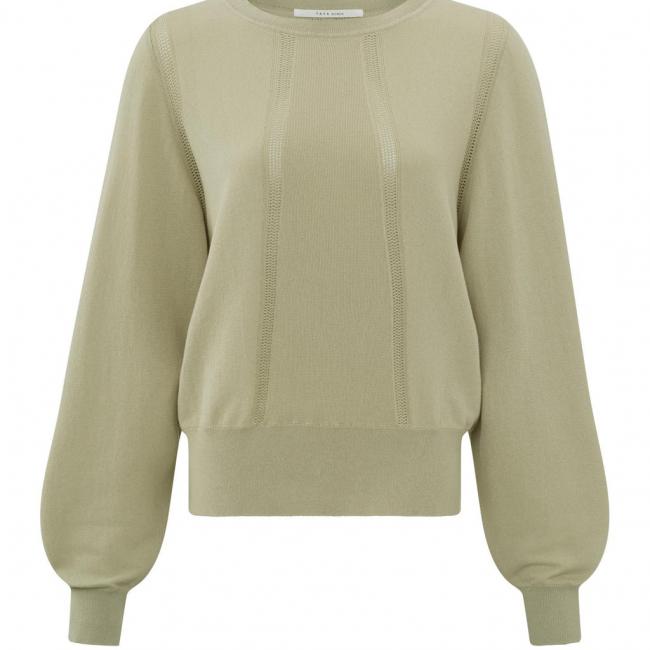 Sweat col rond, manches longues et détails maille filet