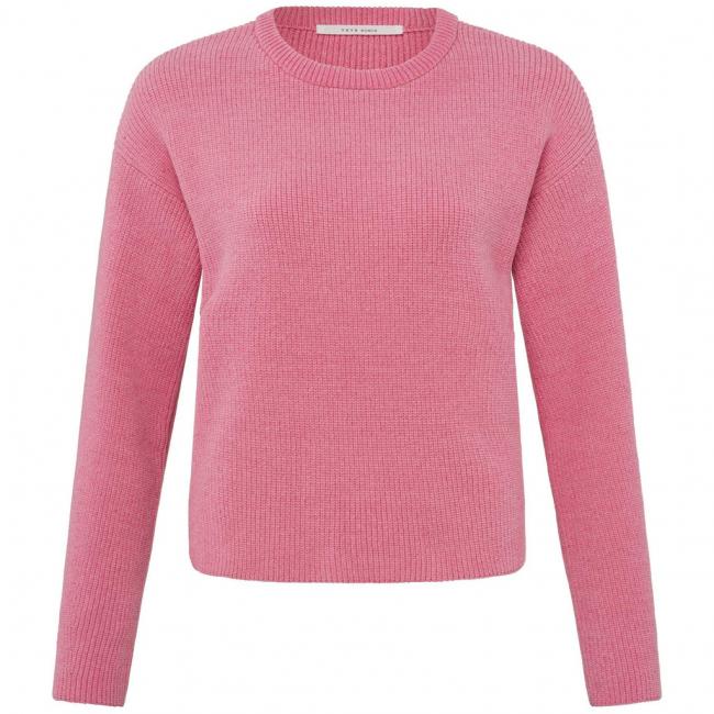 Pull col ras du cou, à manches longues, en maille chenille