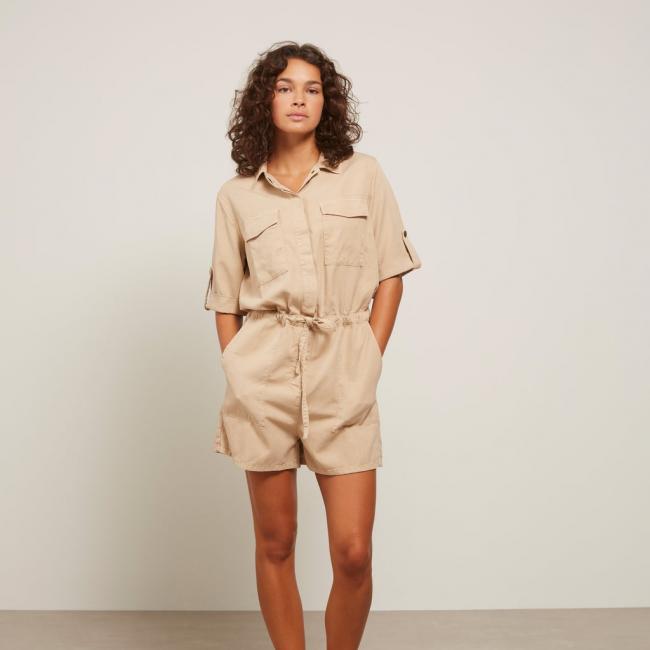 Combinaison cargo manches courtes, boutons et poches