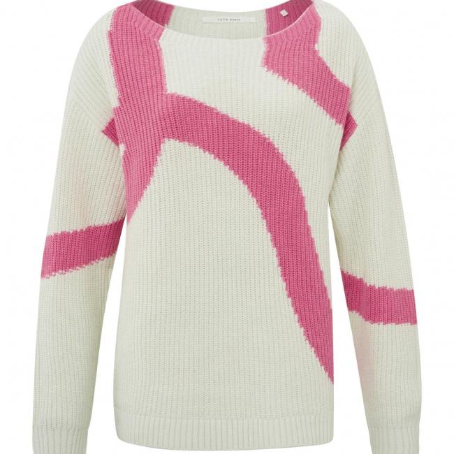 Pull col bateau à manches longues en maille jacquard