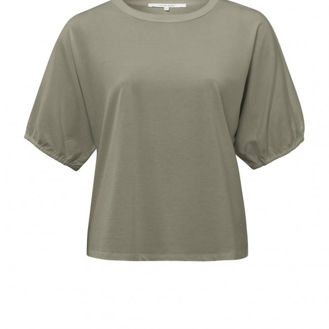 T-shirt classique à col rond et manches bouffantes
