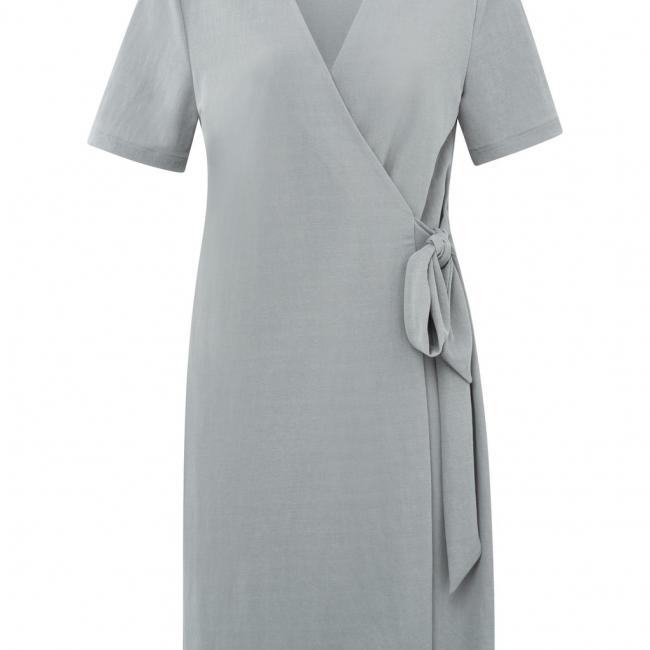 Robe effet portefeuille, col V, manches courtes