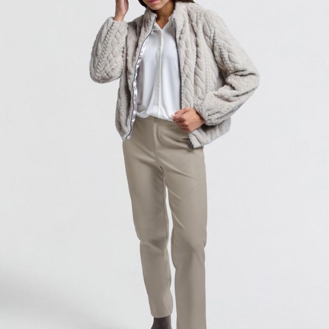Pantalon droit simili cuir avec poches