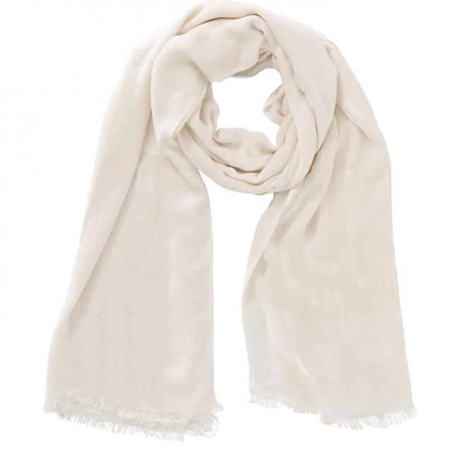 Foulard à rayures brillantes et bords effilochés