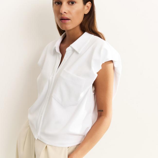Chemise en jersey à épaulettes