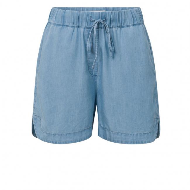 Short chambray, taille élastiquée, poches et cordon