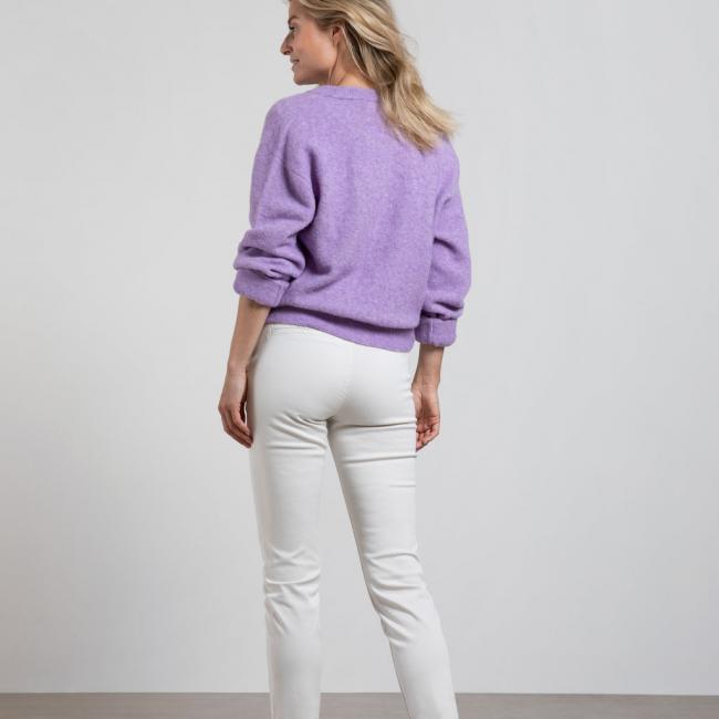 Cardigan ml, à boutons, col et poignet en maille côtelée