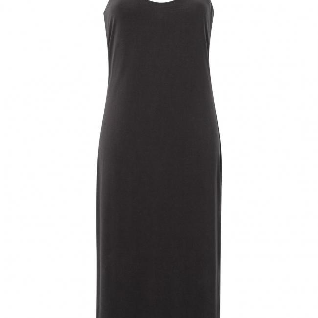 Robe nuisette noire à fines bretelles, en jersey