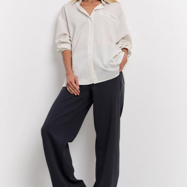 Pantalon large à taille haute
