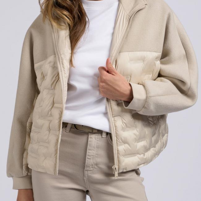 Veste courte oversize à manches longues et col montant