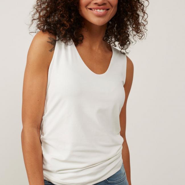Singlet basique avec col rond en V et larges bretelles