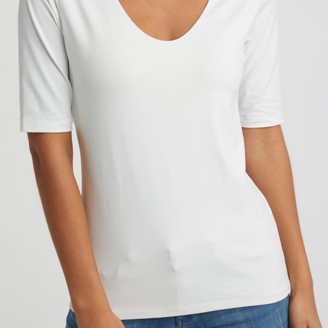 Round v-neck top with half sleeves