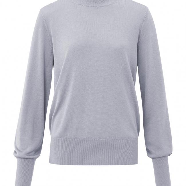 Pull col montant, manches longues, ouvert dans le dos