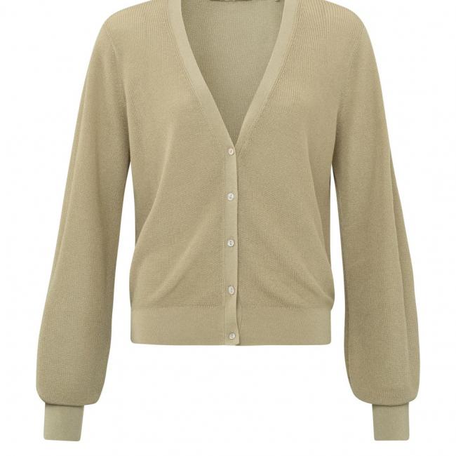 Cardigan col V, manches longues et petits boutons